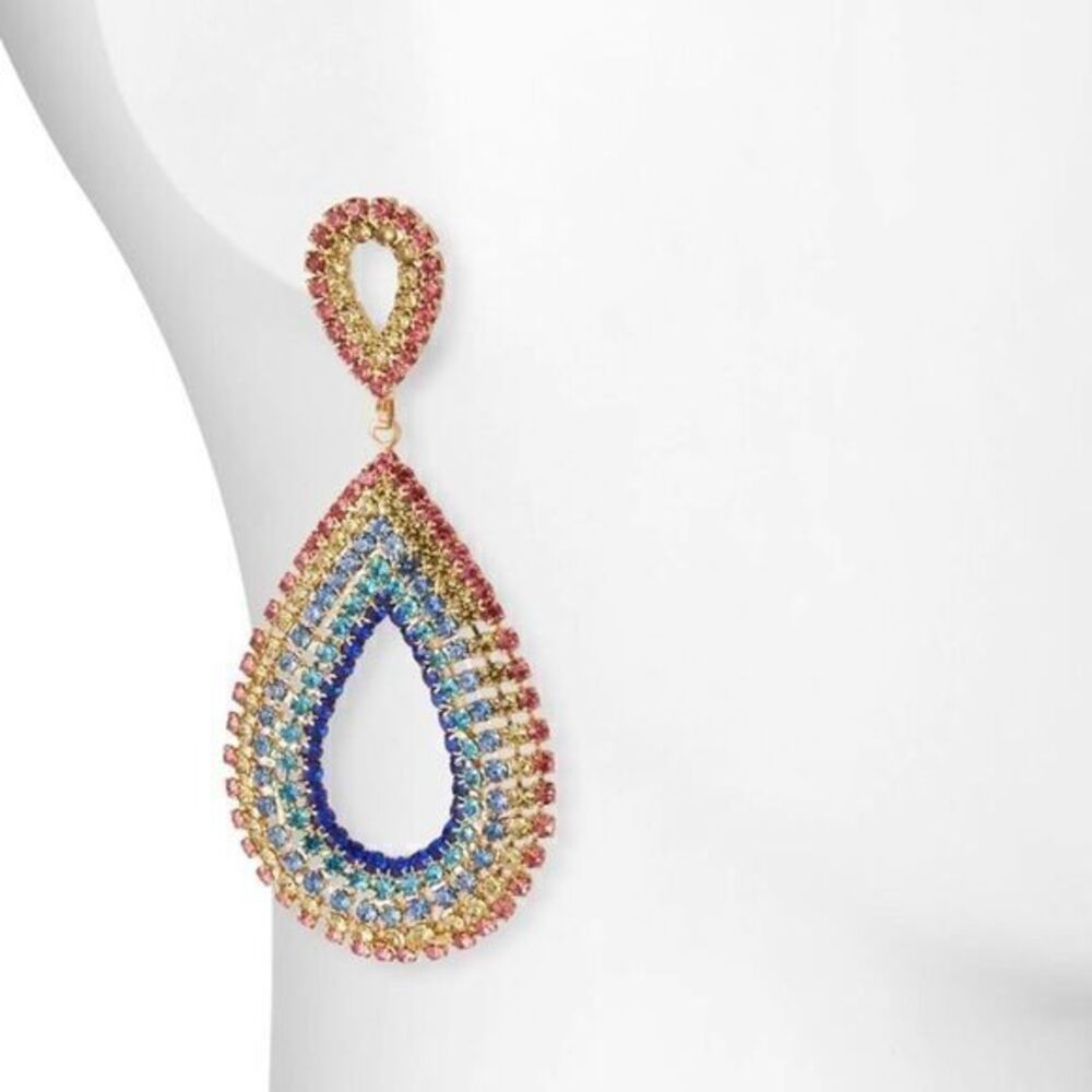 NATASHA LIMITED NWT Accessories Multi-Crystal Teardrop Earrings